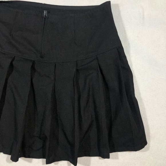 Royal Bones Daang Goodman Womens Large Black Pleated Mini Skirt Chain Punk Goth - Picture 7 of 12